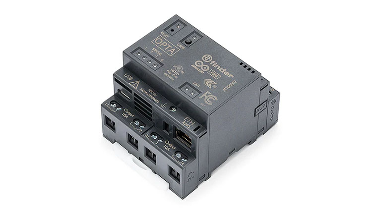 Arduino Opta WiFi - side view of the micro PLC