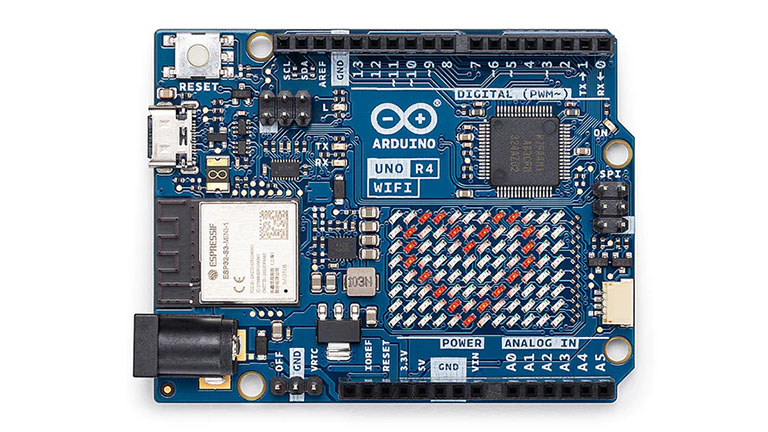 Arduino UNO R4 WiFi - top view of the board