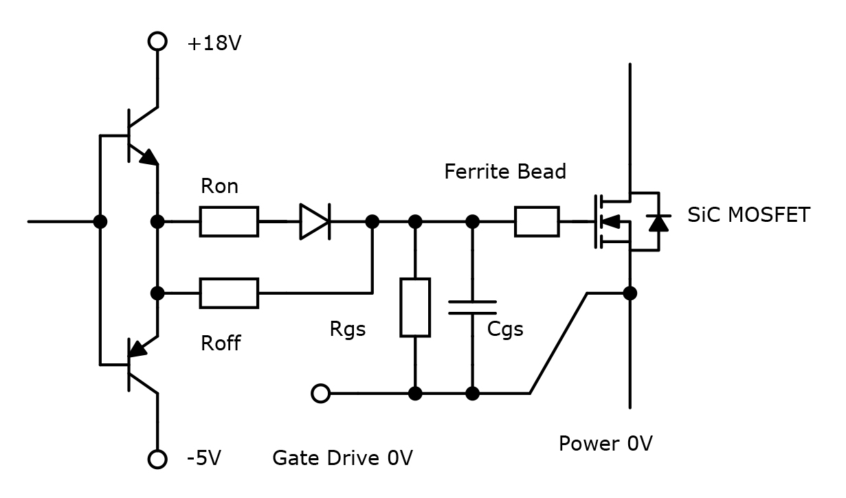 Schematic SiC-FET gate drive