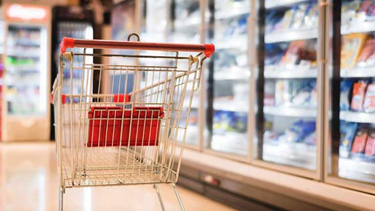 shopping cart in grocery store