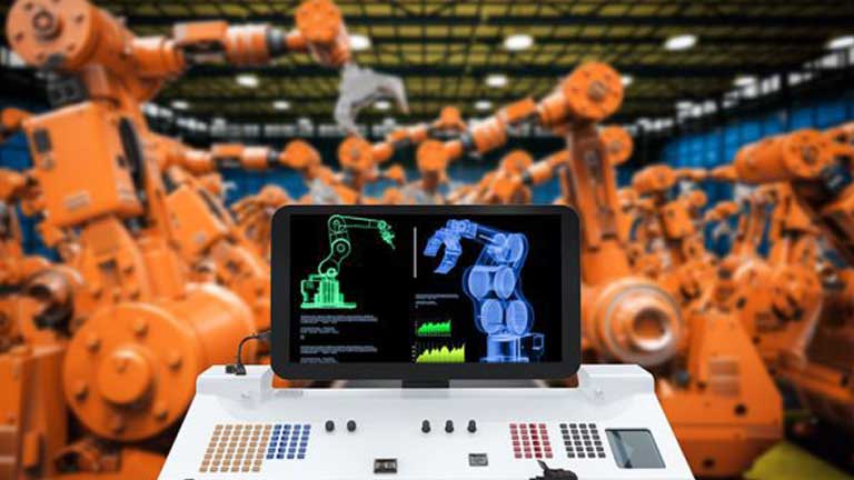 computer monitor in factory