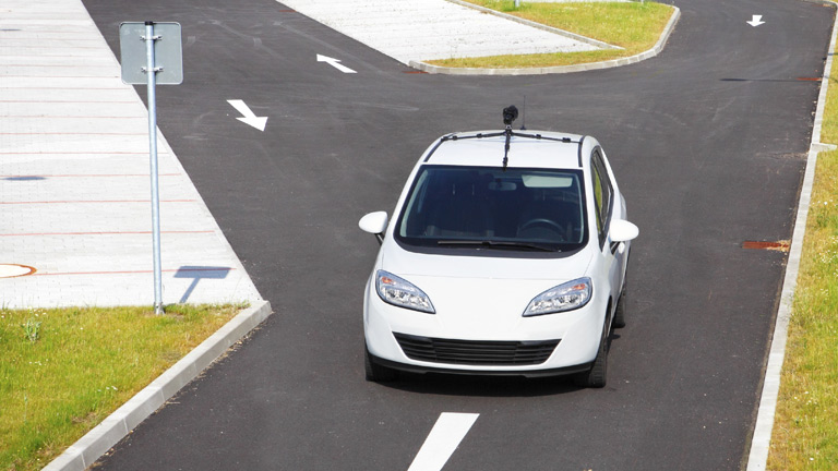 self-driving car at intersection