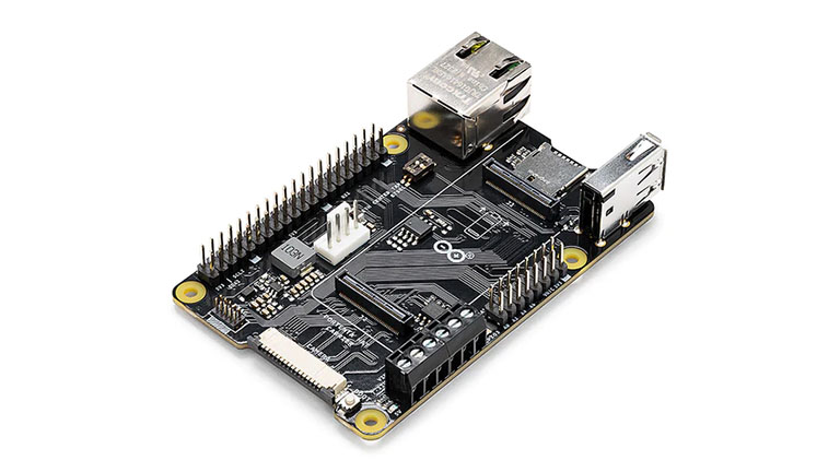 Arduino Portenta Hat Carrier - side view of the board