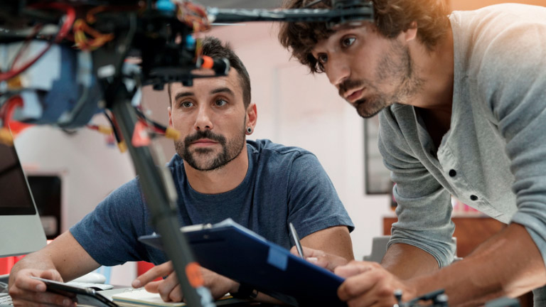 designers with drone