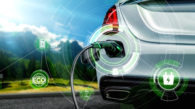 Image of a electric vehicle charging 