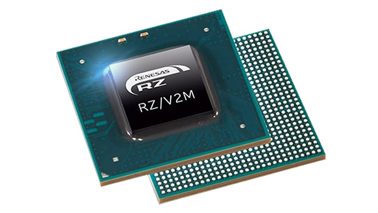 RZ/V2M - front and back side of the chip