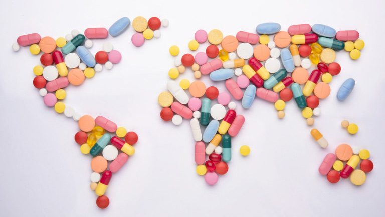 pills in the shape of a map