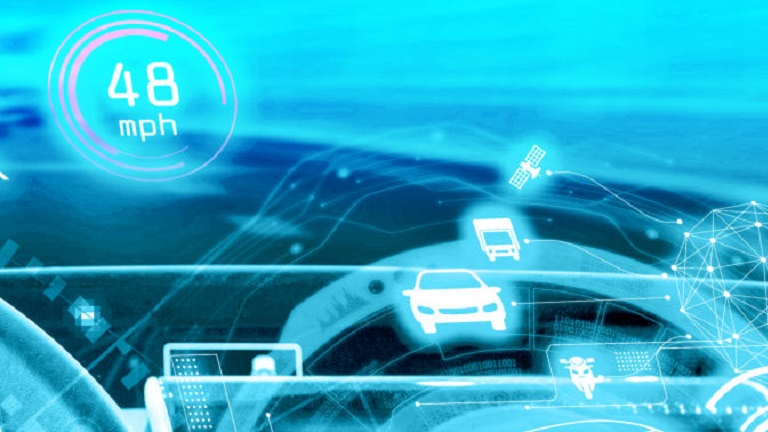 Virtual image of cars on the road
