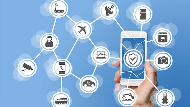 diagram of smartphone and connected devices
